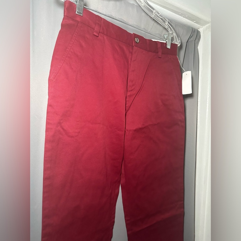 Brooks Brothers Fleece Boys Chino Pants Red Size 18 Straight Leg Flat Front NWT - Picture 5 of 14